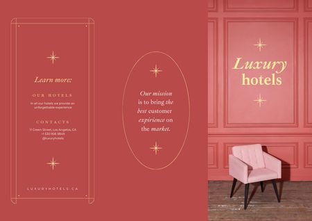 Luxury Hotel Ad with Vintage Chair Brochureデザインテンプレート
