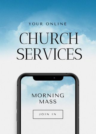 Designvorlage Online Church Services Offer für Flayer
