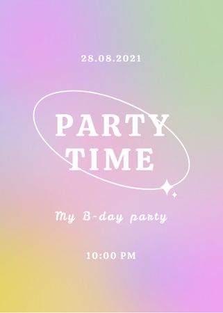 Party announcement on gradient background Flayer Πρότυπο σχεδίασης