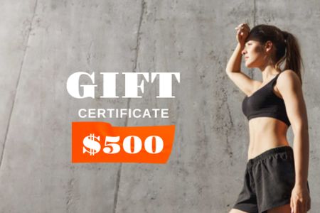 Gift Card on Gym Membership Gift Certificate – шаблон для дизайна