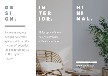Plantilla de diseño de Minimalistic Home Interior Offer Brochure 