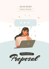 Designer Services offer with Woman by Laptop