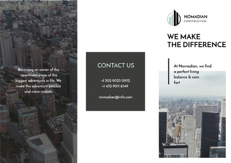 Property Ad with City Skyscrapers View Brochure – шаблон для дизайну