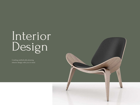 Interior Design Offer with Stylish Modern Chair Presentation – шаблон для дизайну