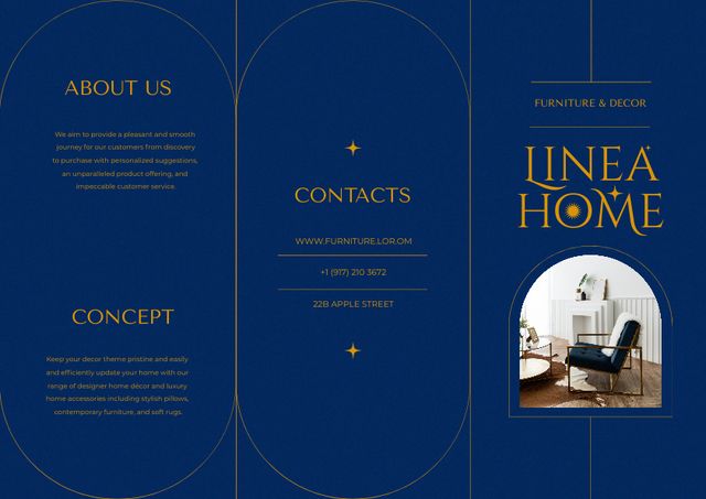 Stylish Home Interior with Modern Chairs Brochure – шаблон для дизайну