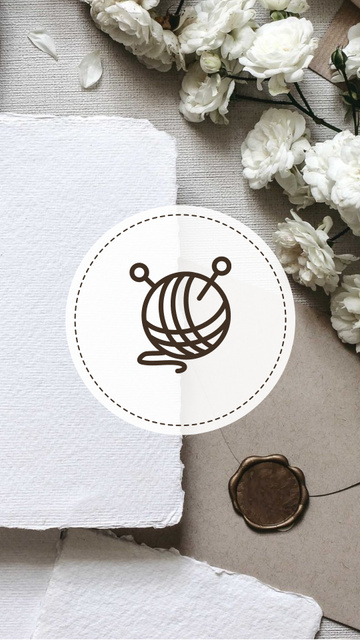Plantilla de diseño de Tailor and Handmade equipment icons on flowers Instagram Highlight Cover 