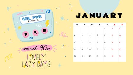 Inspirational and cute Girly illustrations Calendar – шаблон для дизайну