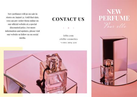 Luxurious Perfume Ad in Pink Brochure Modelo de Design
