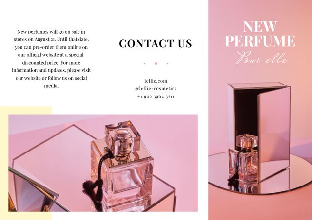 Luxurious Perfume Ad in Pink Brochure – шаблон для дизайну
