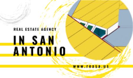 Ontwerpsjabloon van Business card van Modern House Roof in Yellow