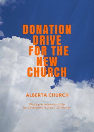Announcement about Donation for New Church Flayer Modelo de Design