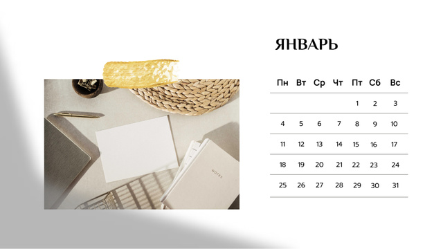 Plantilla de diseño de Stylish Business Workplace Calendar 