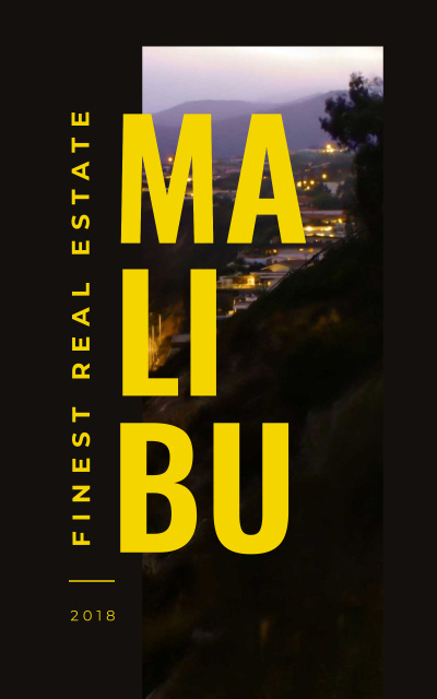 Real Estate Guide Malibu City View Book Cover – шаблон для дизайна