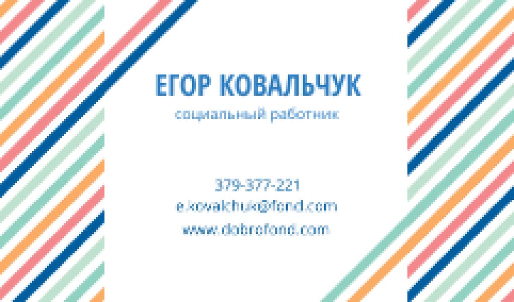 Social Worker Services Offer Business card Πρότυπο σχεδίασης
