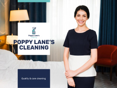 Cleaning Services Offer with Chambermaid in Room