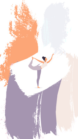 Modèle de visuel Inspiration de cours de yoga avec femme exerçant - Instagram Highlight Cover