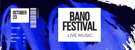 Live Music Festival with Smeared Paint Ticket tervezősablon