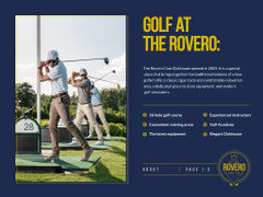 Golf Club Ad with Man in Golf Car