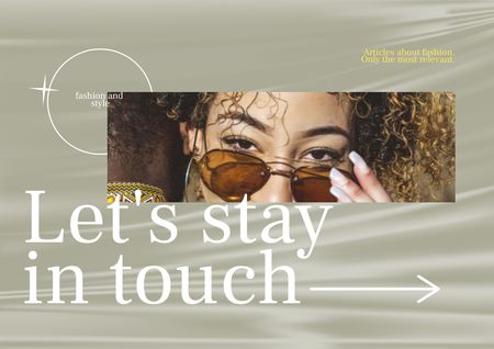 Young Woman in Stylish Sunglasses Brochure – шаблон для дизайна