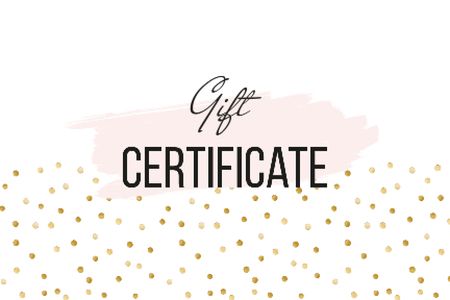 Ontwerpsjabloon van Gift Certificate van Cosmetics Offer on golden glitter