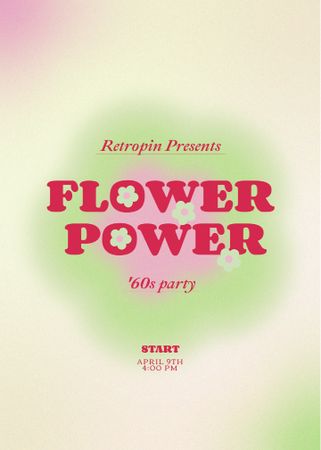 Floral Party Announcement Flayer Modelo de Design
