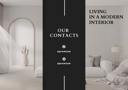 Designvorlage Home Decor Offer with Modern Room Interior für Brochure